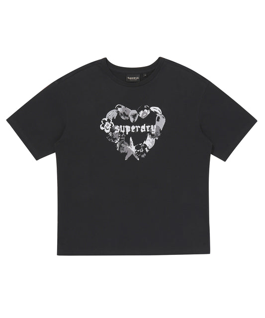 W Heart Print T-Shirt 2