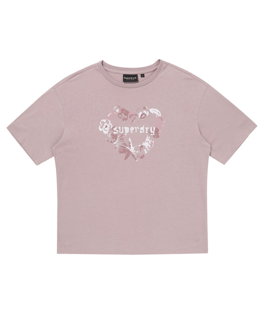 W Heart Print T-Shirt 2