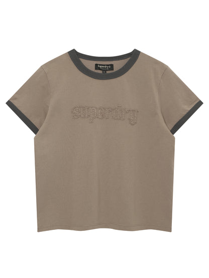 W Vintage Logo Patch Ringer T-Shirts