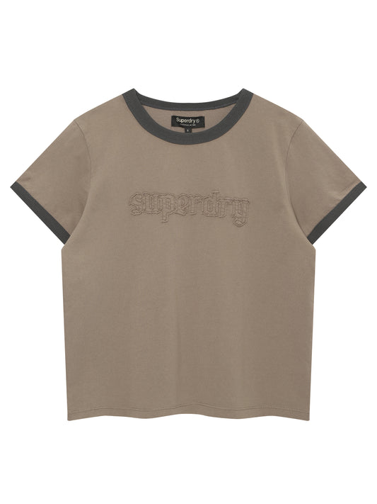 W Vintage Logo Patch Ringer T-Shirts