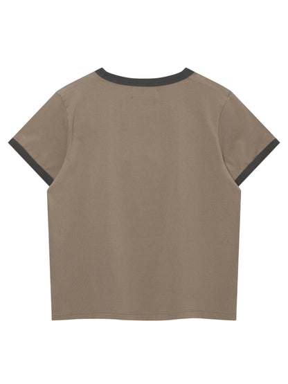 W Vintage Logo Patch Ringer T-Shirts
