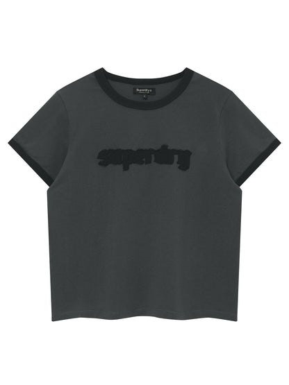 W Vintage Logo Patch Ringer T-Shirts