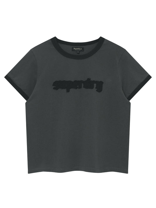W Vintage Logo Patch Ringer T-Shirts