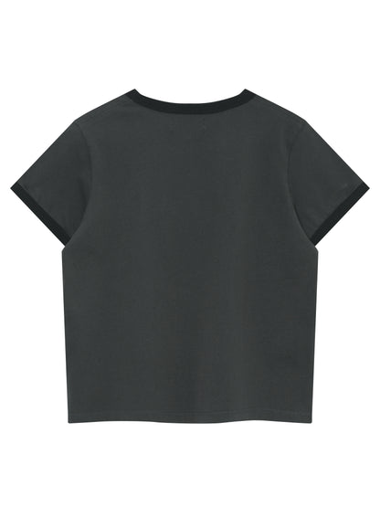 W Vintage Logo Patch Ringer T-Shirts