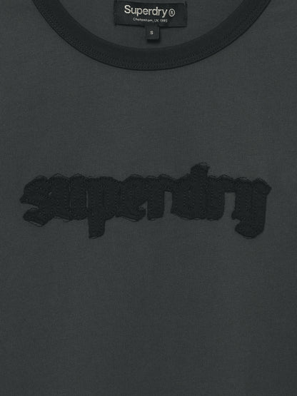 W Vintage Logo Patch Ringer T-Shirts