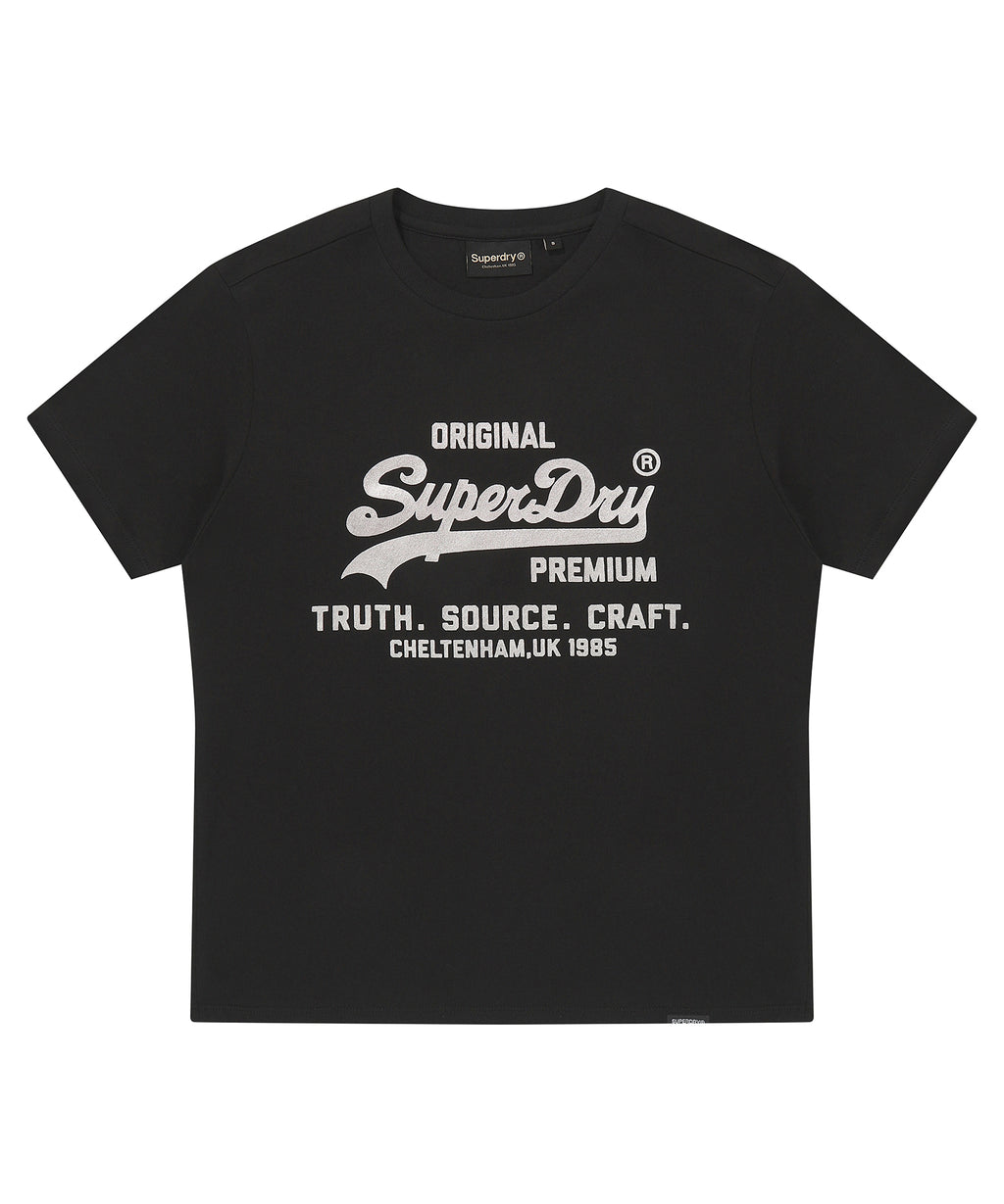 W Metal Logo Black T-Shirt - Vintage Logo Graphic