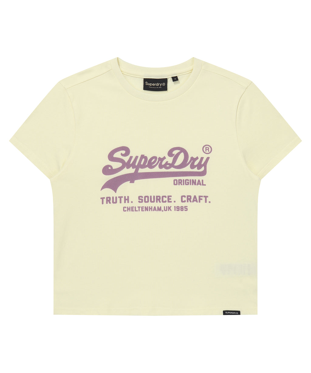 W Vintage Logo Graphic T-Shirt - Light Yellow