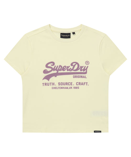 W Vintage Logo Graphic T-Shirt - Light Yellow