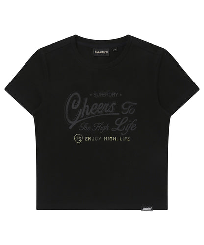 W Vintage Script Crop T-Shirt
