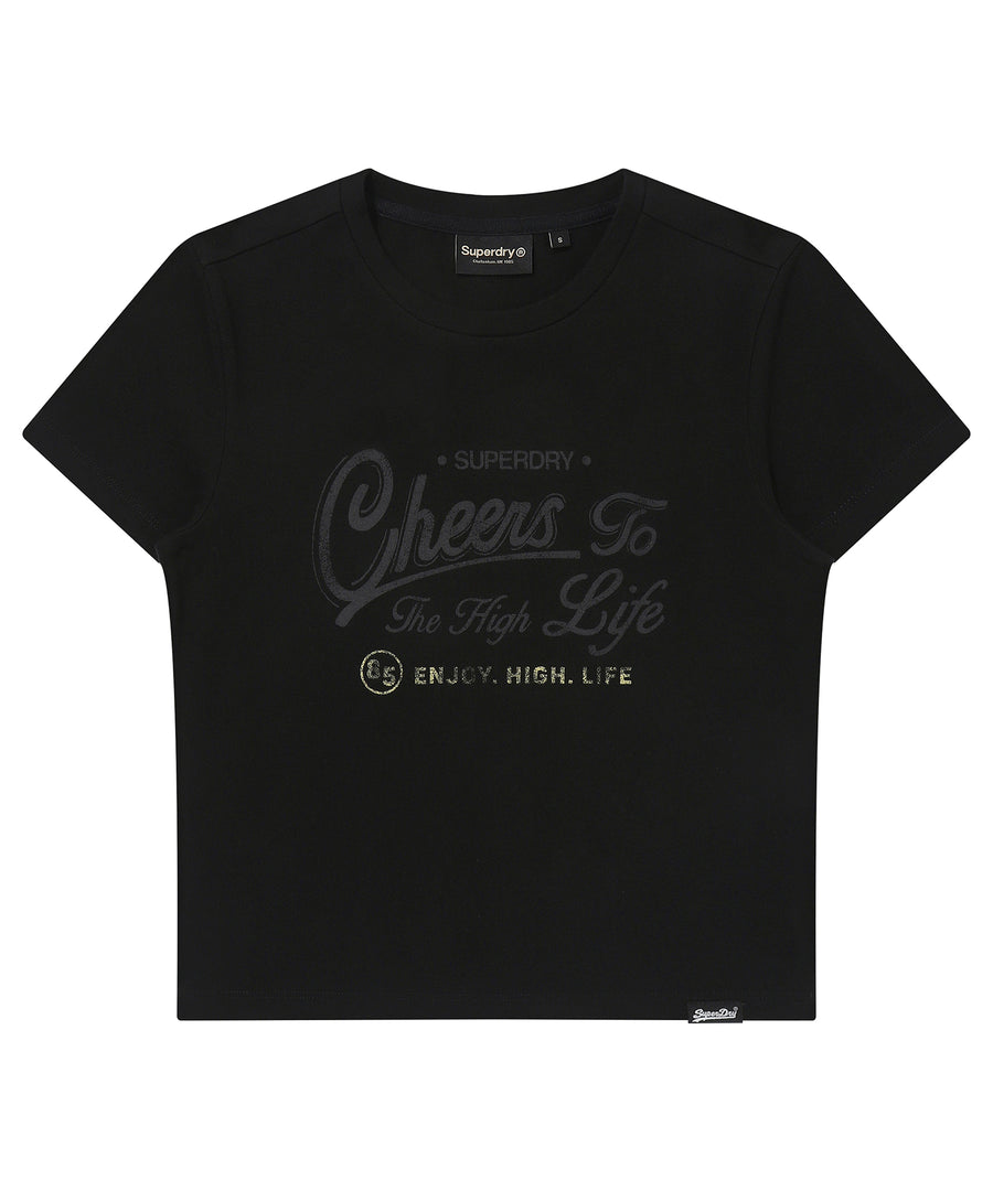 W Vintage Script Crop T-Shirt