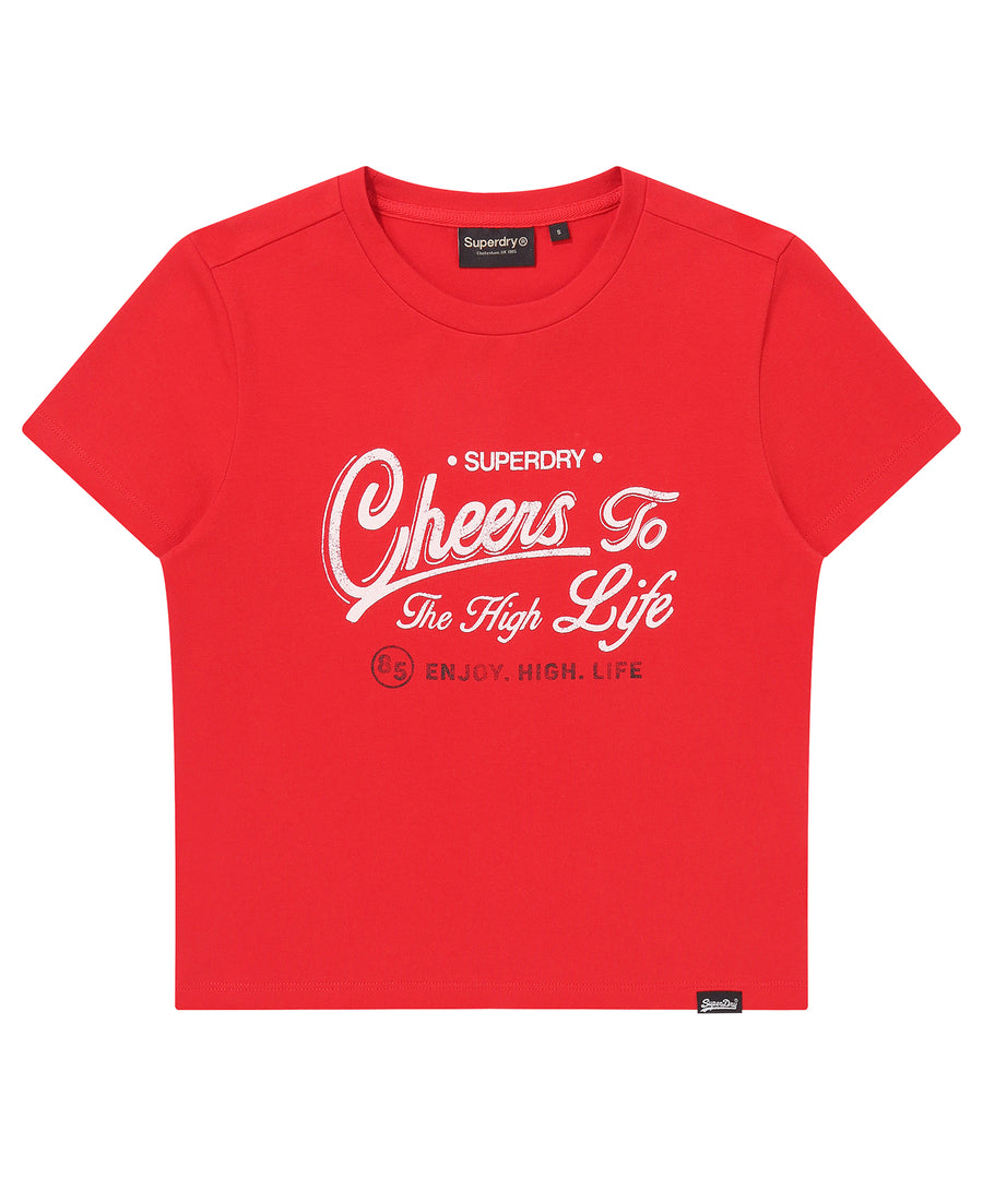 W Vintage Script Crop T-Shirt