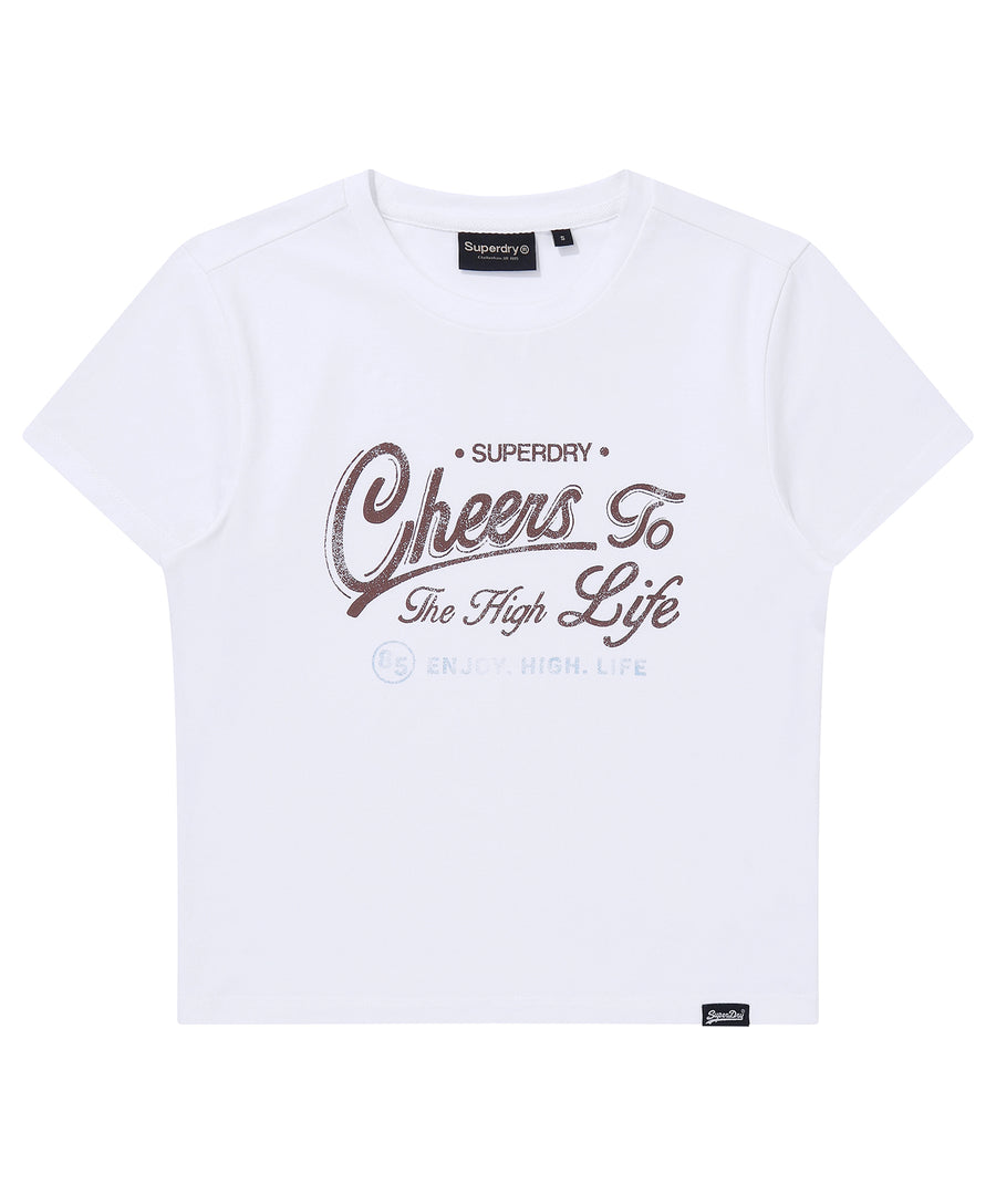 W Vintage Script Crop T-Shirt