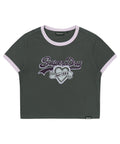 W Heart Graphic Ringer T-Shirt