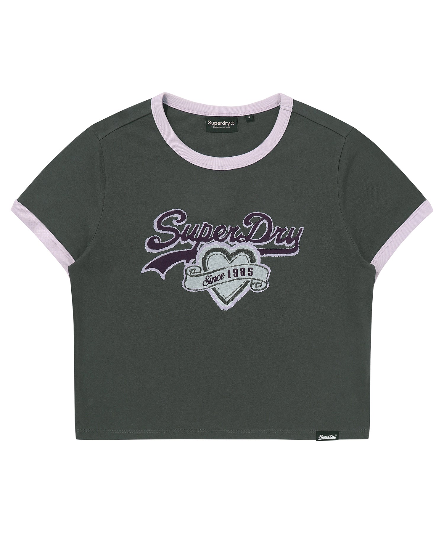 W Heart Graphic Ringer T-Shirt