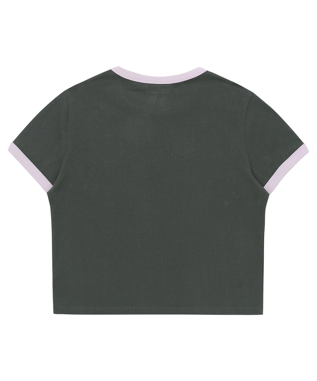 W Heart Graphic Ringer T-Shirt