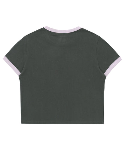 W Heart Graphic Ringer T-Shirt