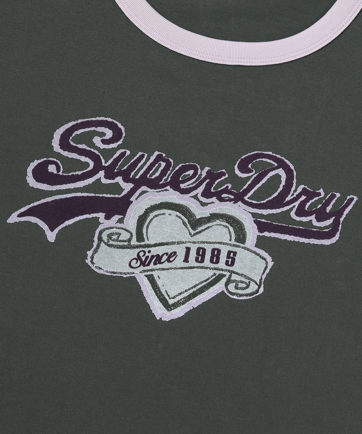 W Heart Graphic Ringer T-Shirt