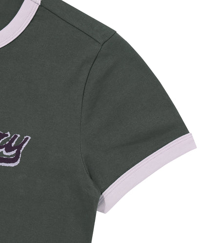W Heart Graphic Ringer T-Shirt
