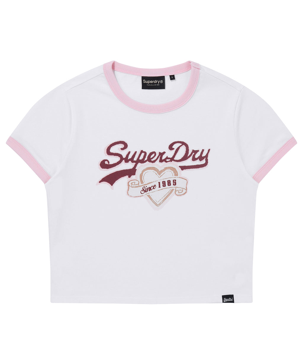 W Heart Graphic Ringer T-Shirt