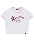 W Heart Graphic Ringer T-Shirt