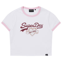 W Heart Graphic Ringer T-Shirt