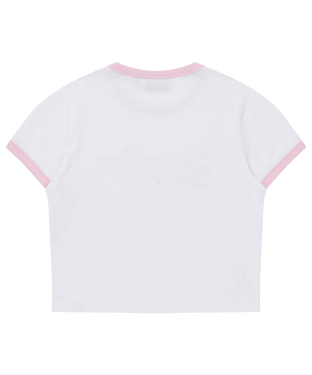 W Heart Graphic Ringer T-Shirt