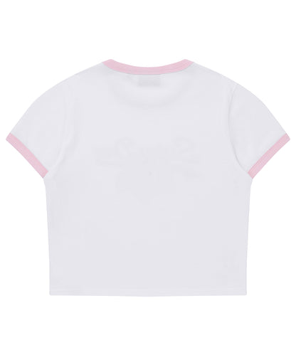 W Heart Graphic Ringer T-Shirt