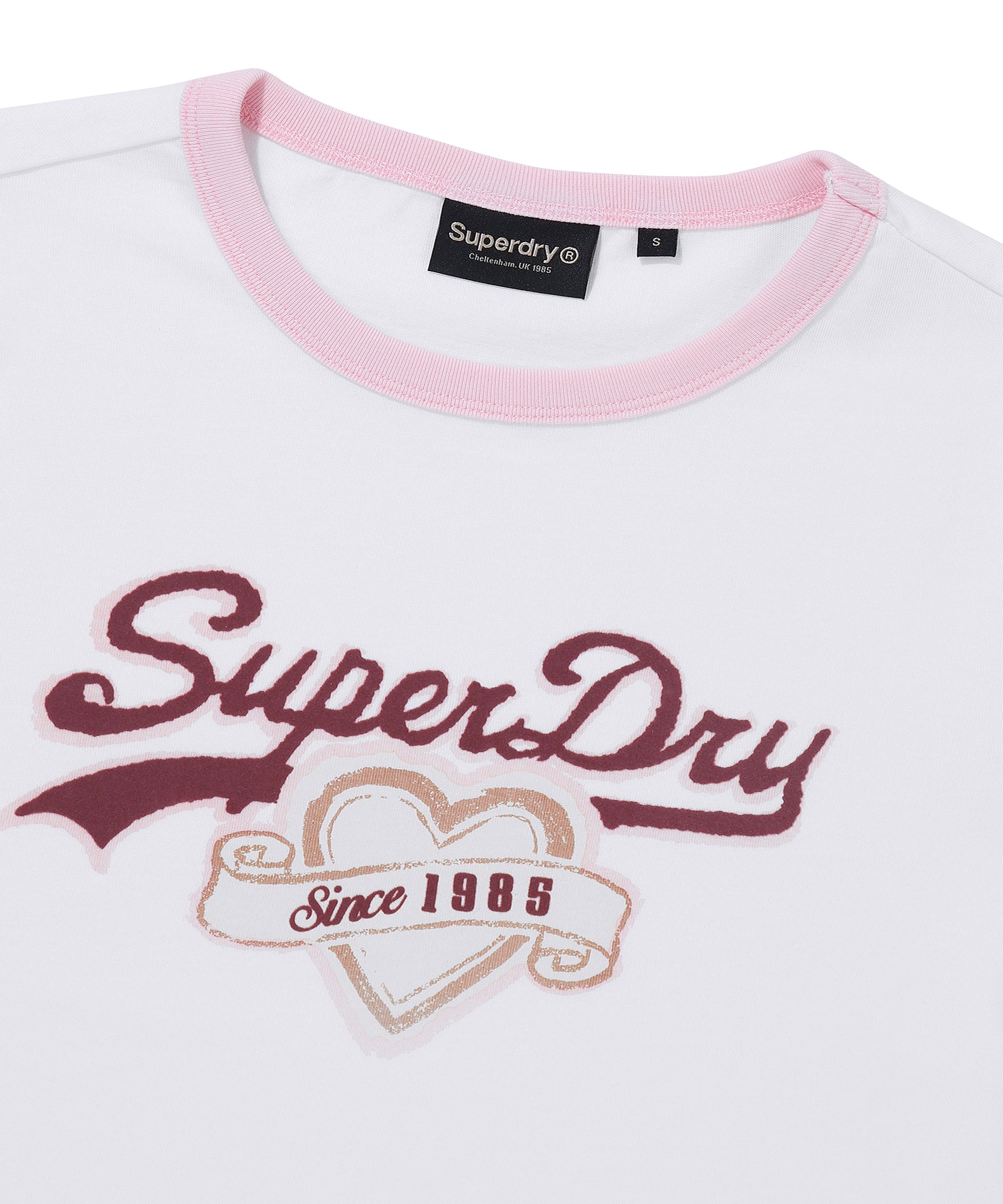 W Heart Graphic Ringer T-Shirt