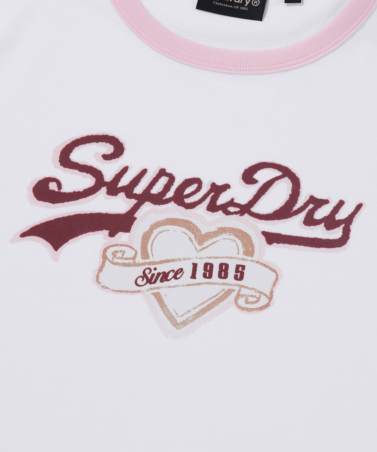 W Heart Graphic Ringer T-Shirt