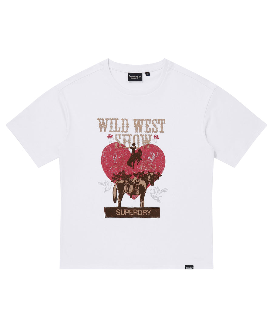 W Vintage Heart Graphic T-Shirt