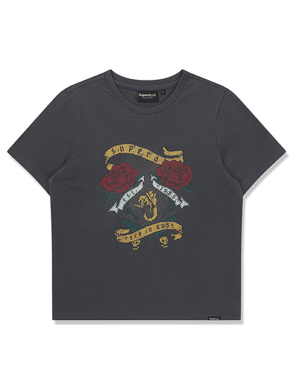 W Twin Rose Graphic T-Shirt