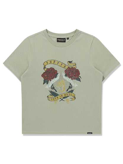 W Twin Rose Graphic T-Shirt