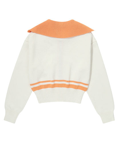W Sailor Sweater Cardigan - Cream