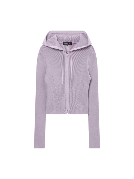 W Vintage Rib Knit Zip Up