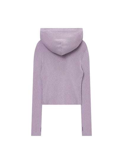 W Vintage Rib Knit Zip Up