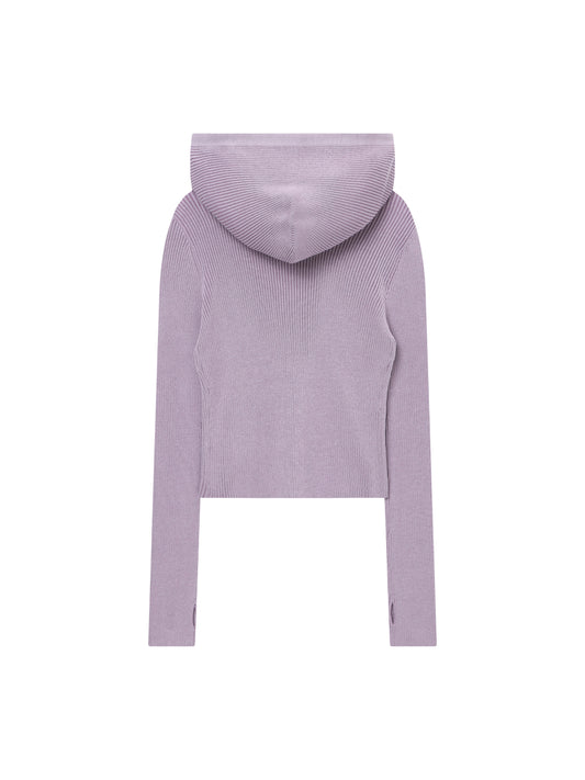 W Vintage Rib Knit Zip Up