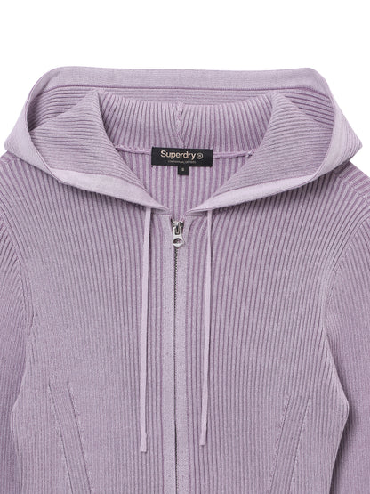 W Vintage Rib Knit Zip Up