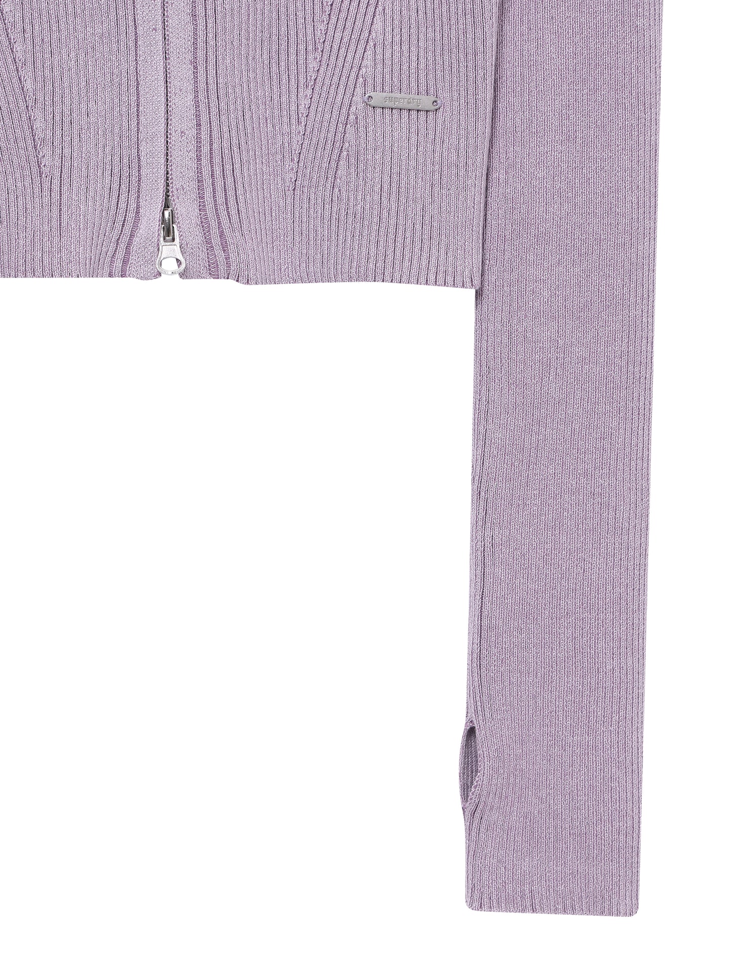 W Vintage Rib Knit Zip Up
