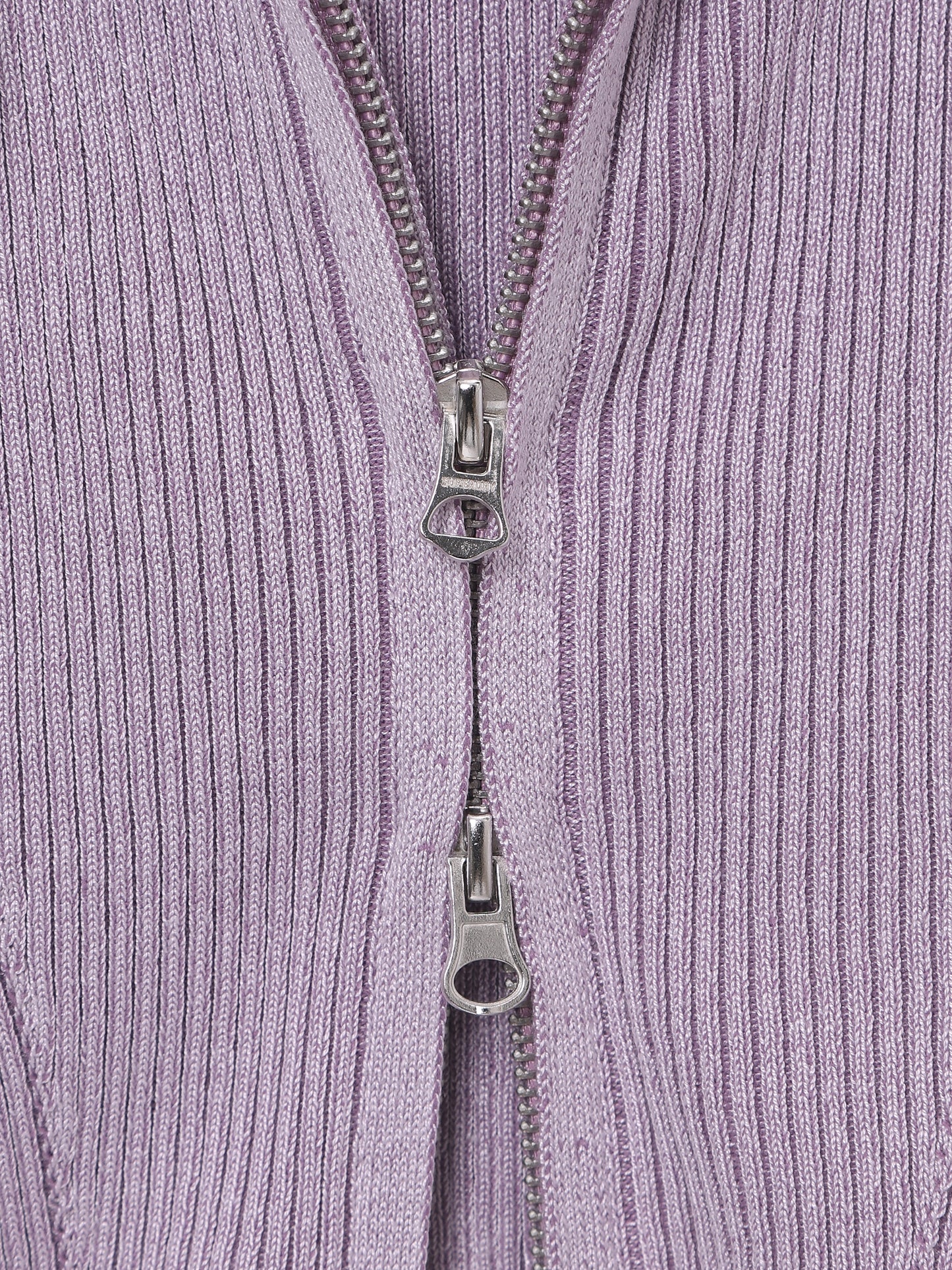 W Vintage Rib Knit Zip Up