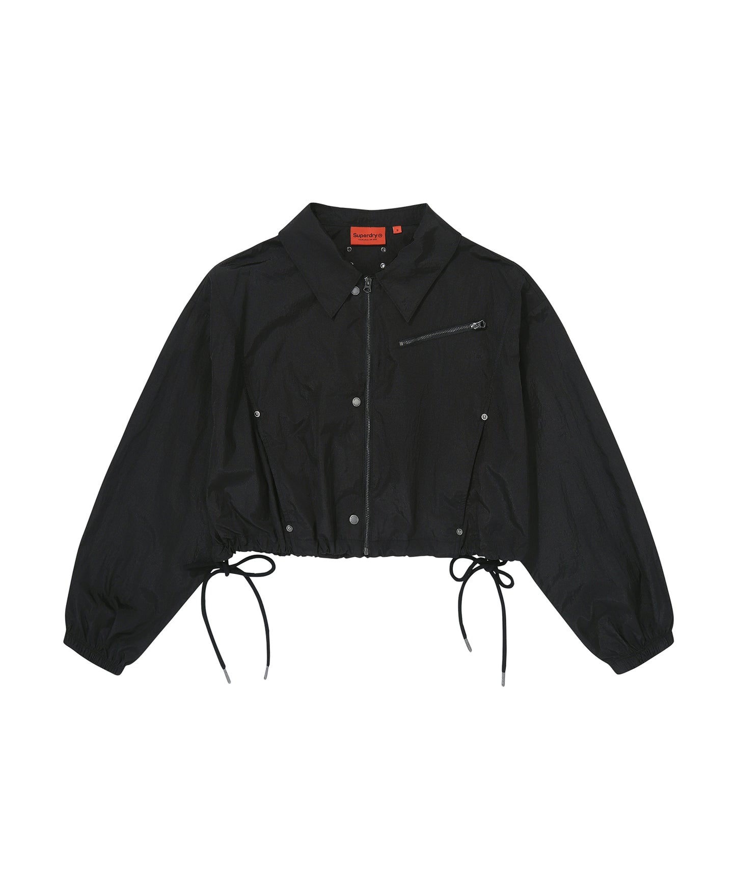 W Glossy Nylon Crop Jacket