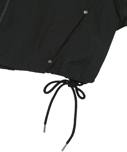 W Glossy Nylon Crop Jacket