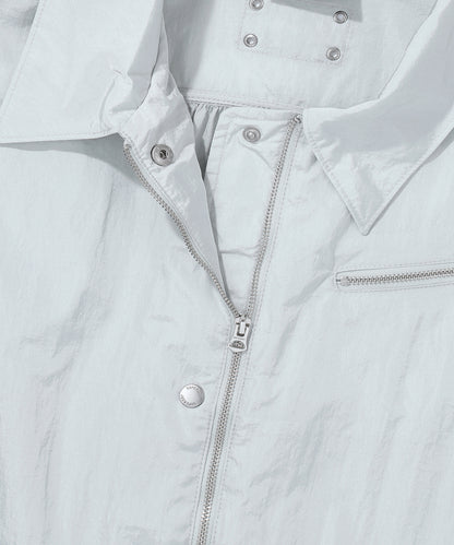 W Glossy Nylon Crop Jacket