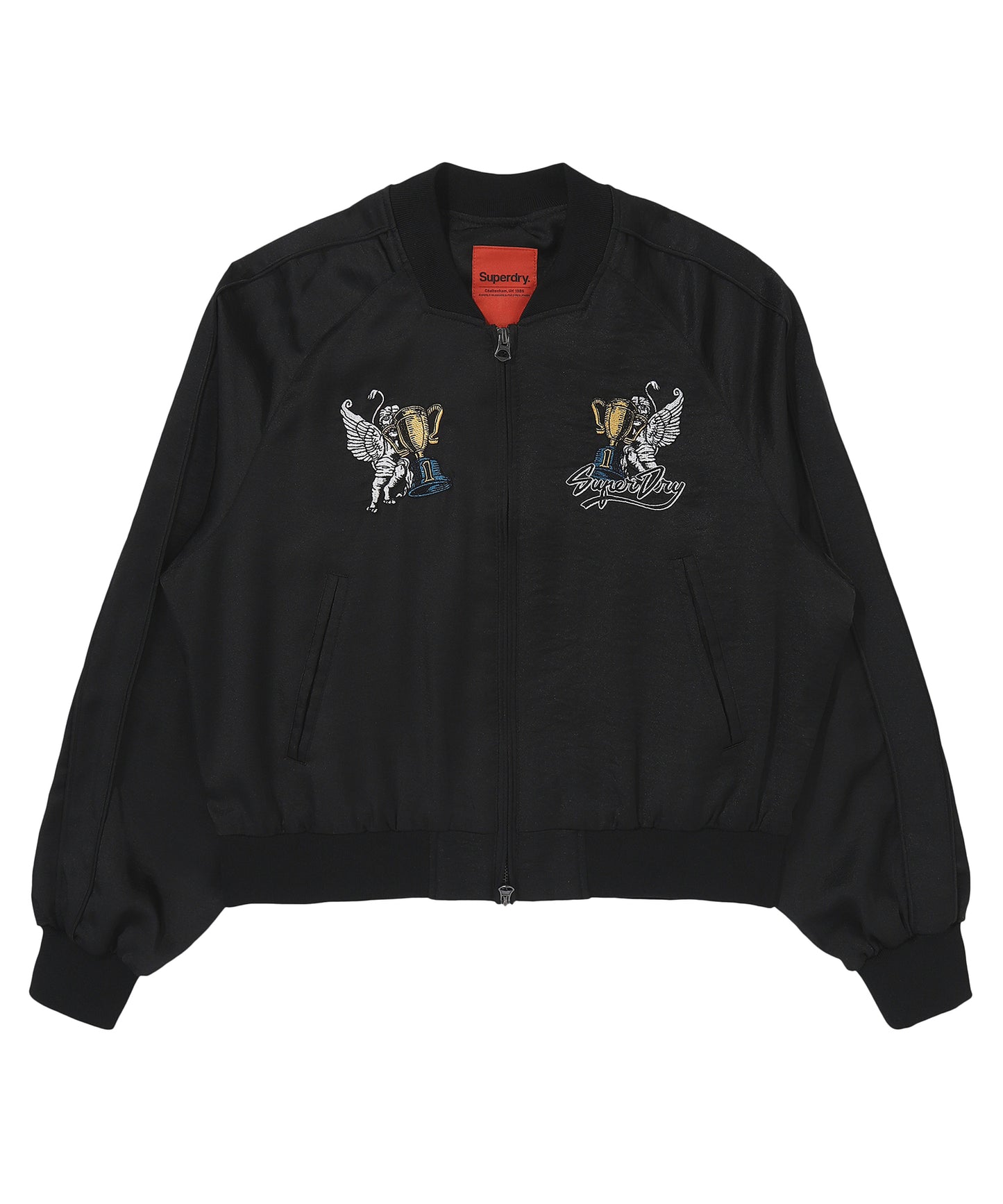 W Skating Club Crop Sukajan Jacket - Black
