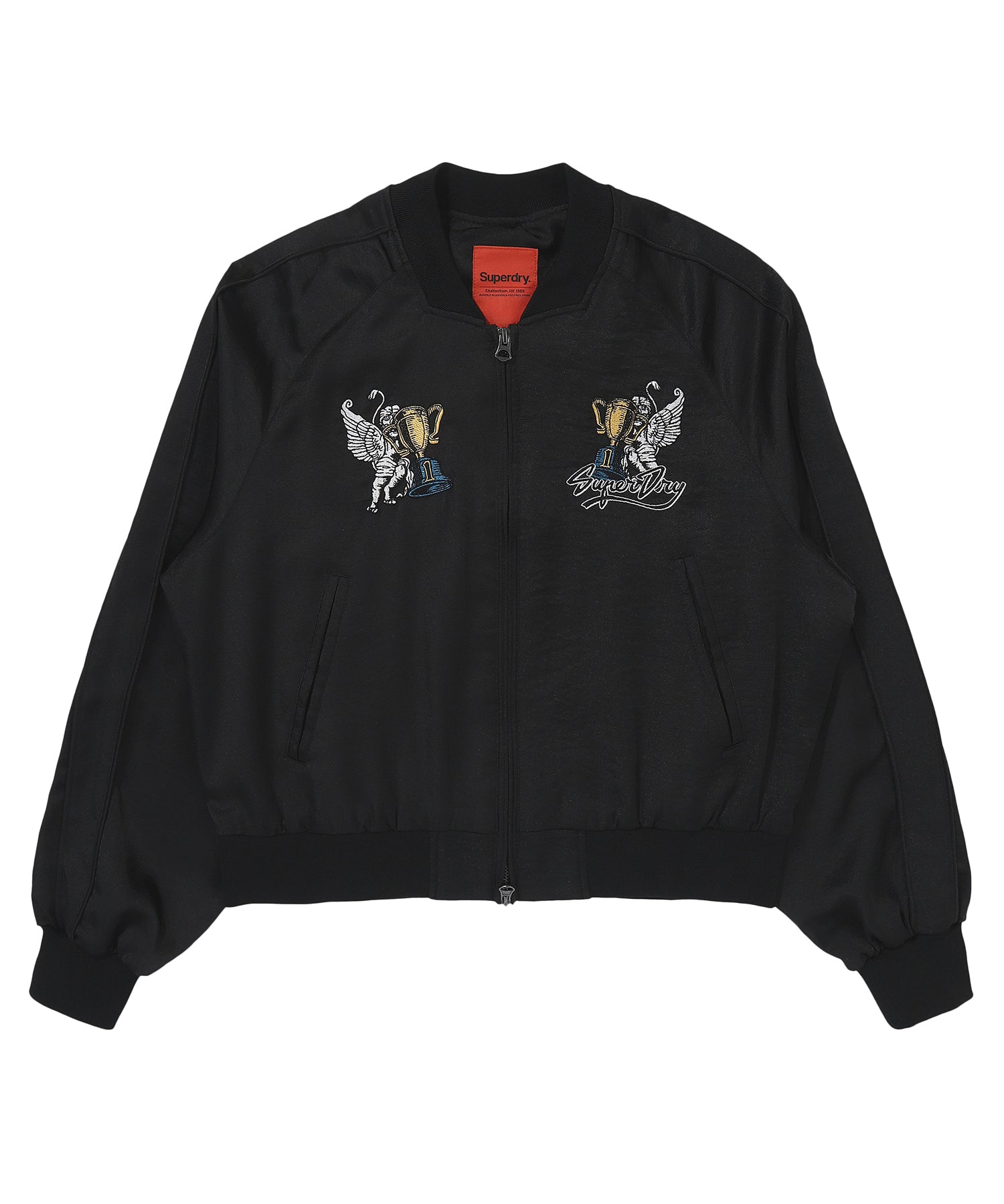 W Skating Club Crop Sukajan Jacket - Black