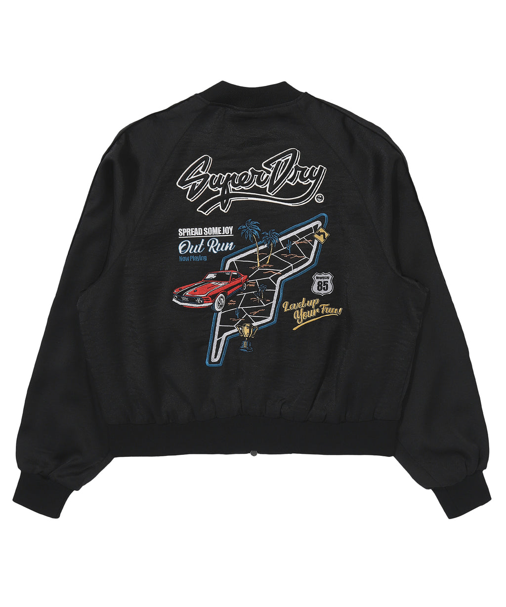 W Skating Club Crop Sukajan Jacket - Black