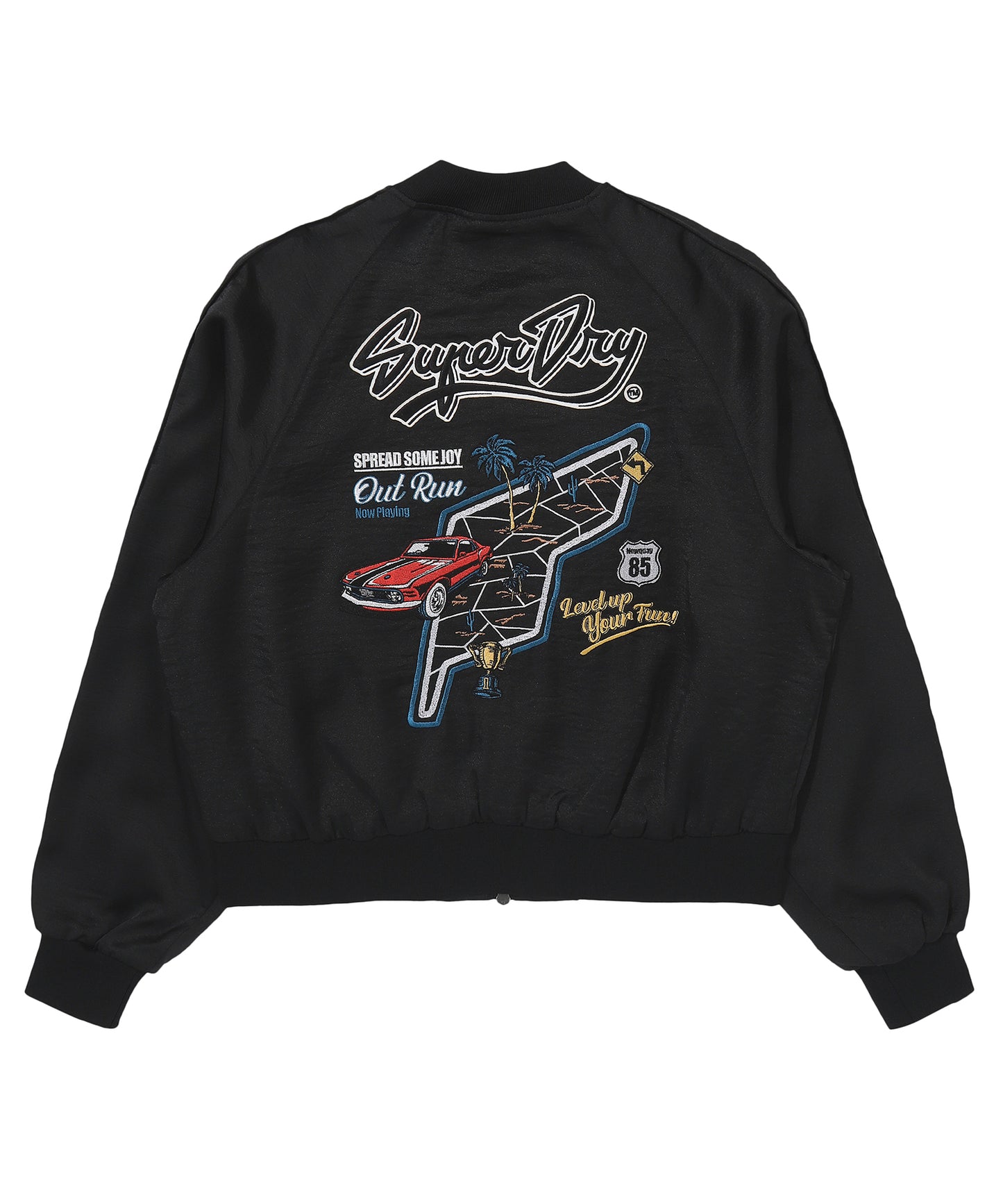 W Skating Club Crop Sukajan Jacket - Black