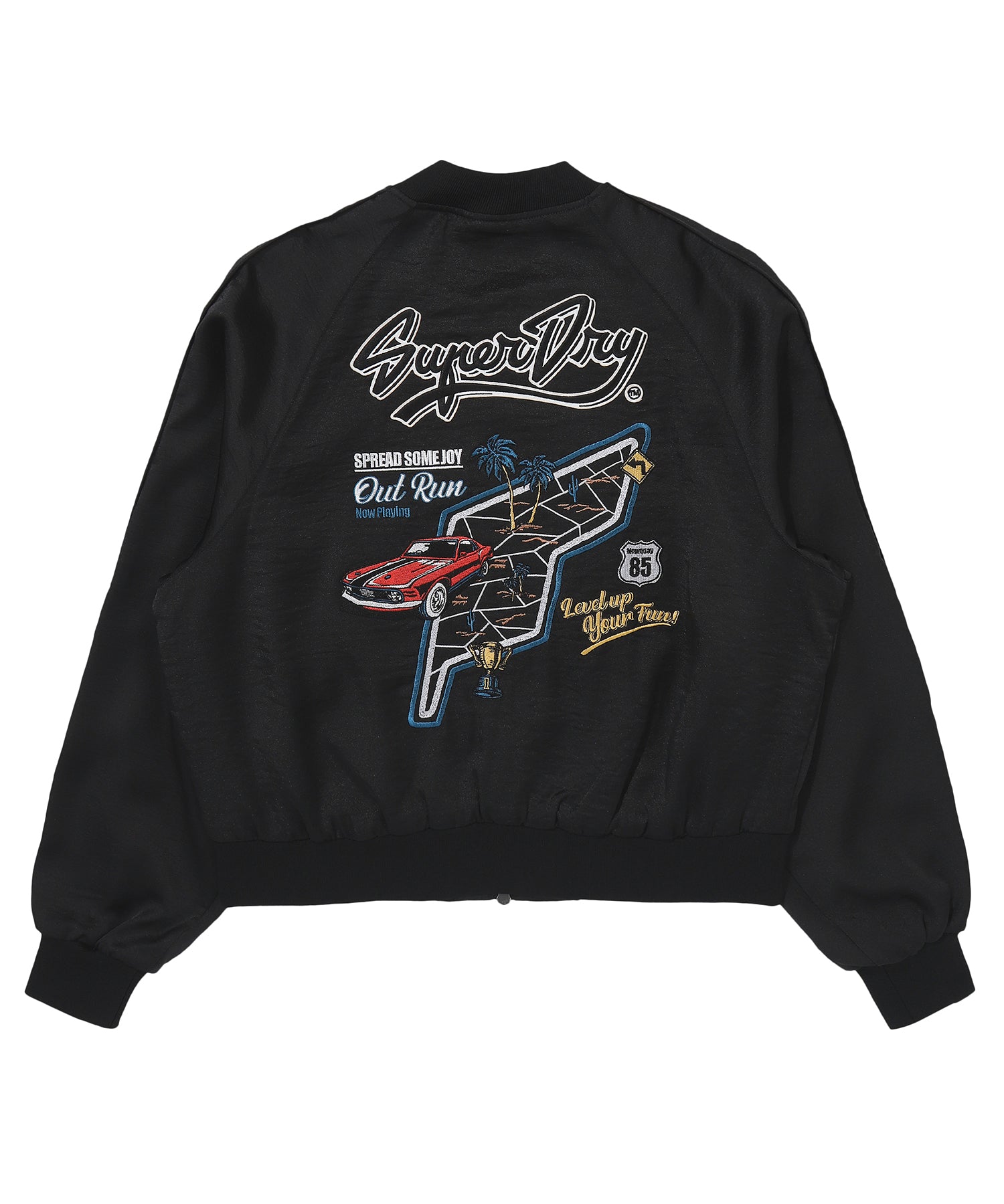 W Skating Club Crop Sukajan Jacket - Black