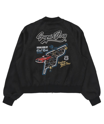 W Skating Club Crop Sukajan Jacket - Black