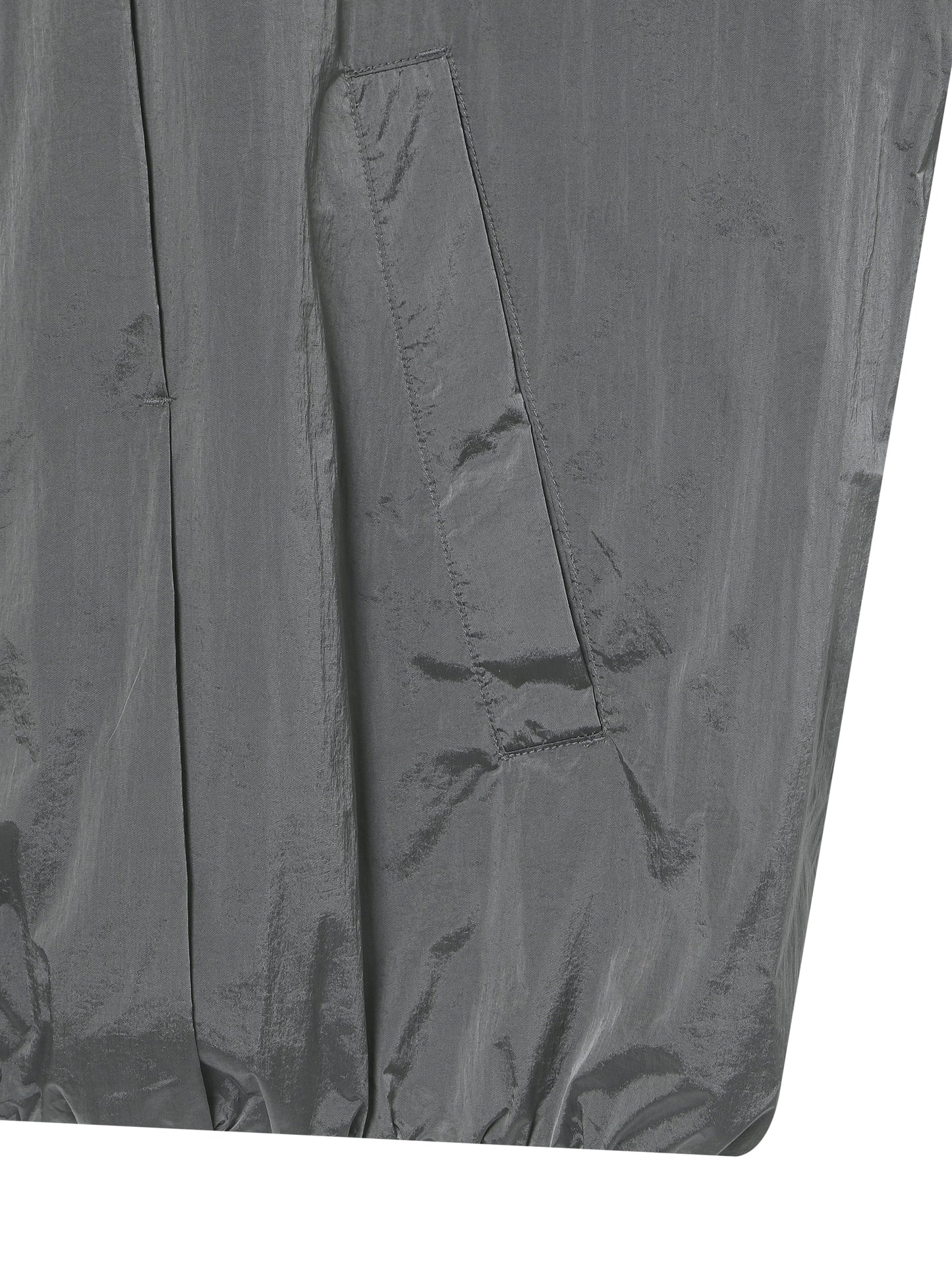 Glossy Nylon Zip-Up Jacket