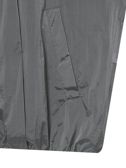 Glossy Nylon Zip-Up Jacket